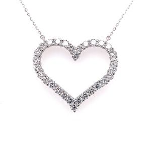 1 ct. tw. Heart Diamond Pendant 14k White Gold
